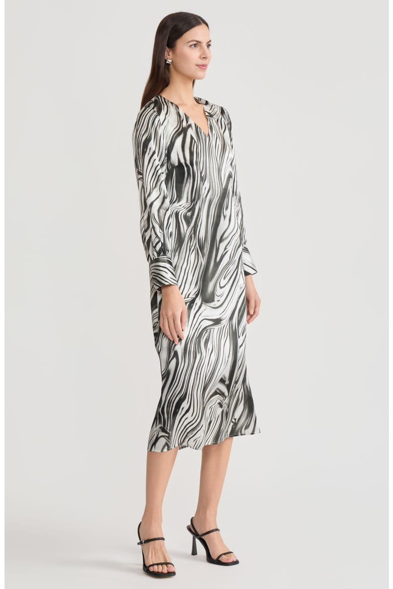 Marble Print Silk Maxi Dress