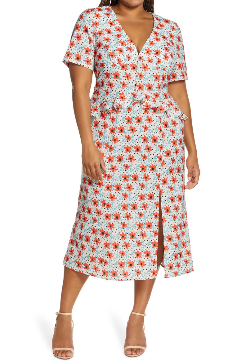 Harrie Floral Ruffle Sheath Dress