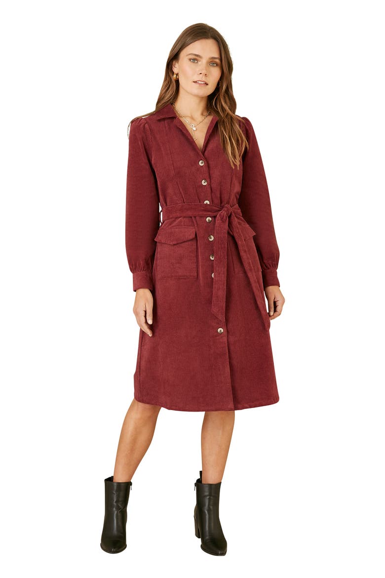 Cord Midi Shirt Dress