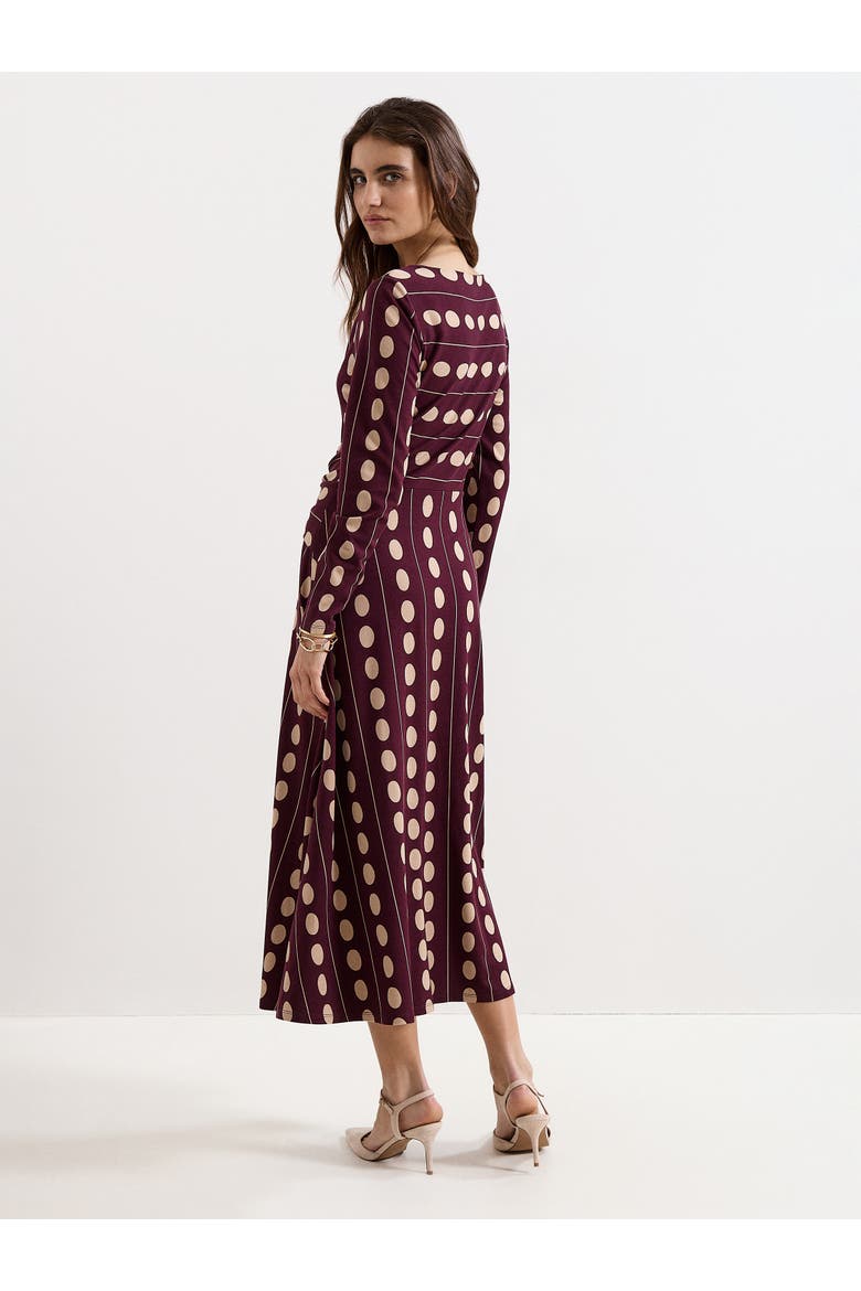 Eugenie Spot Knot-Waist Midi Dress
