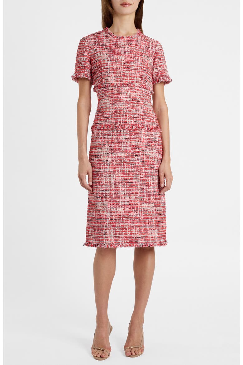 Giulia Short Sleeve Sheath Dress in Modern Tweed
