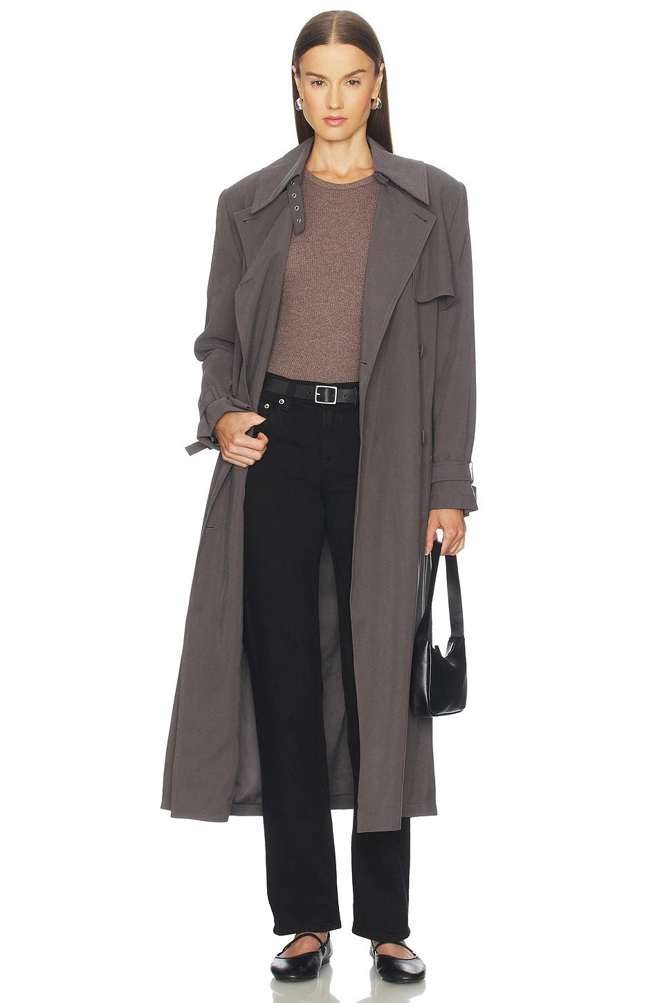 AGOLDE Delphi Slim Tee in Ceramic - Image 4