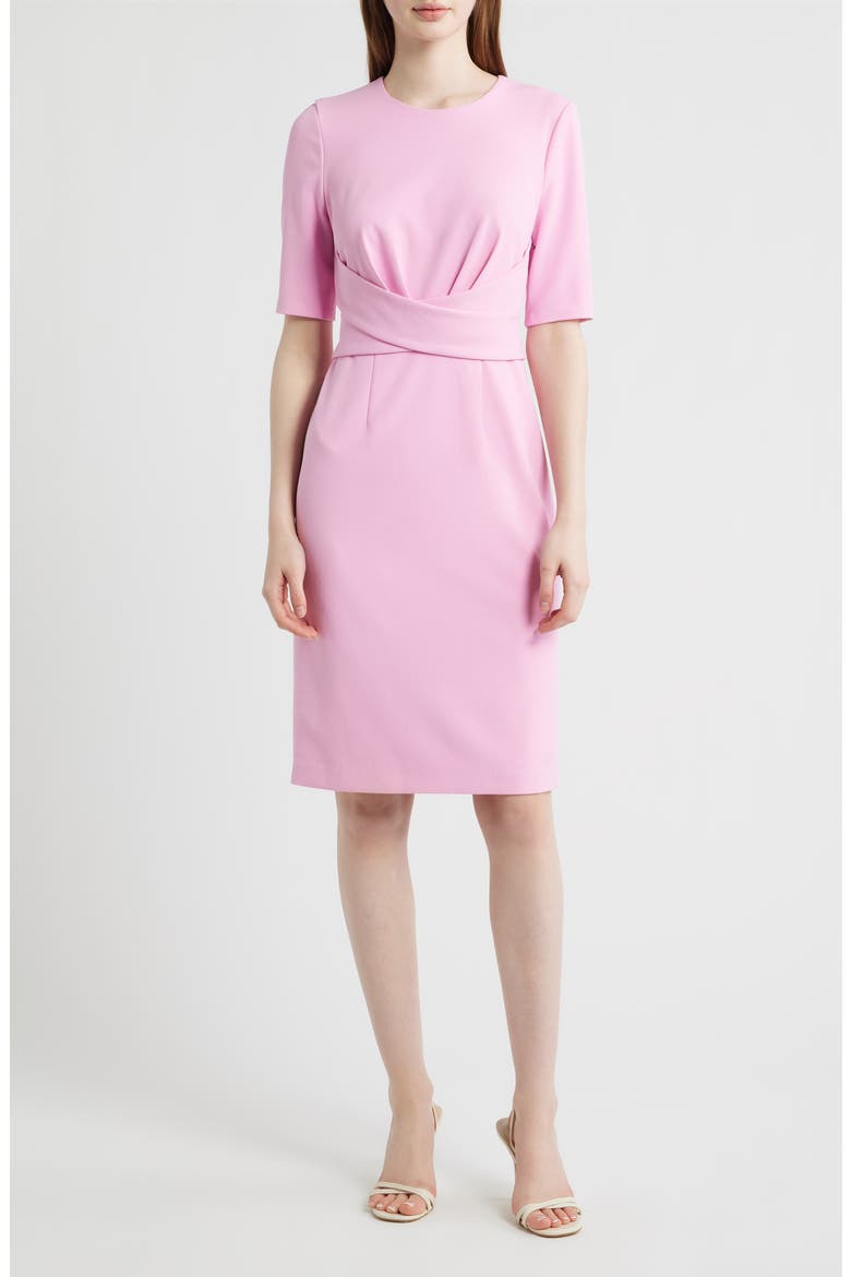 Wrap Overlay Sheath Dress