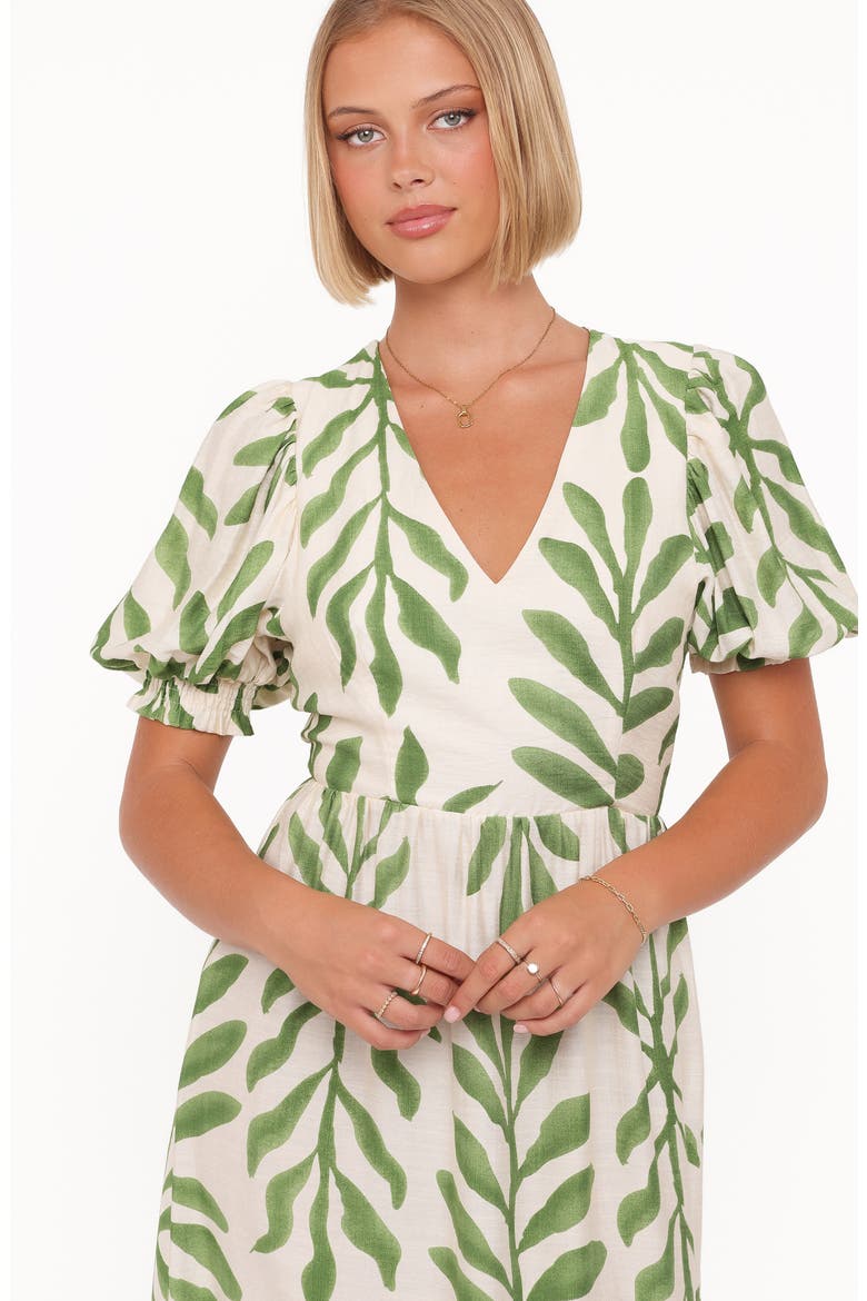 Steele Puff Sleeve Tiered Midi Dress