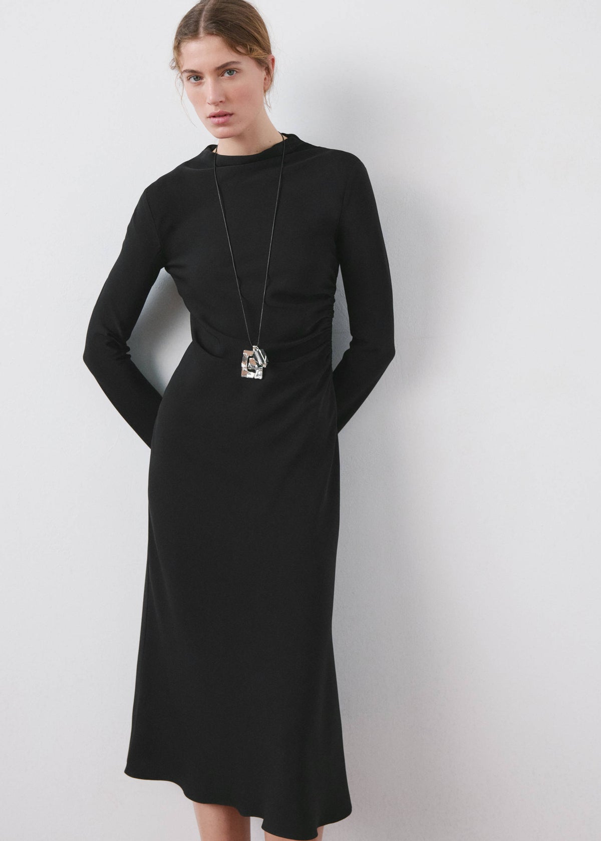 Ruched midi dress