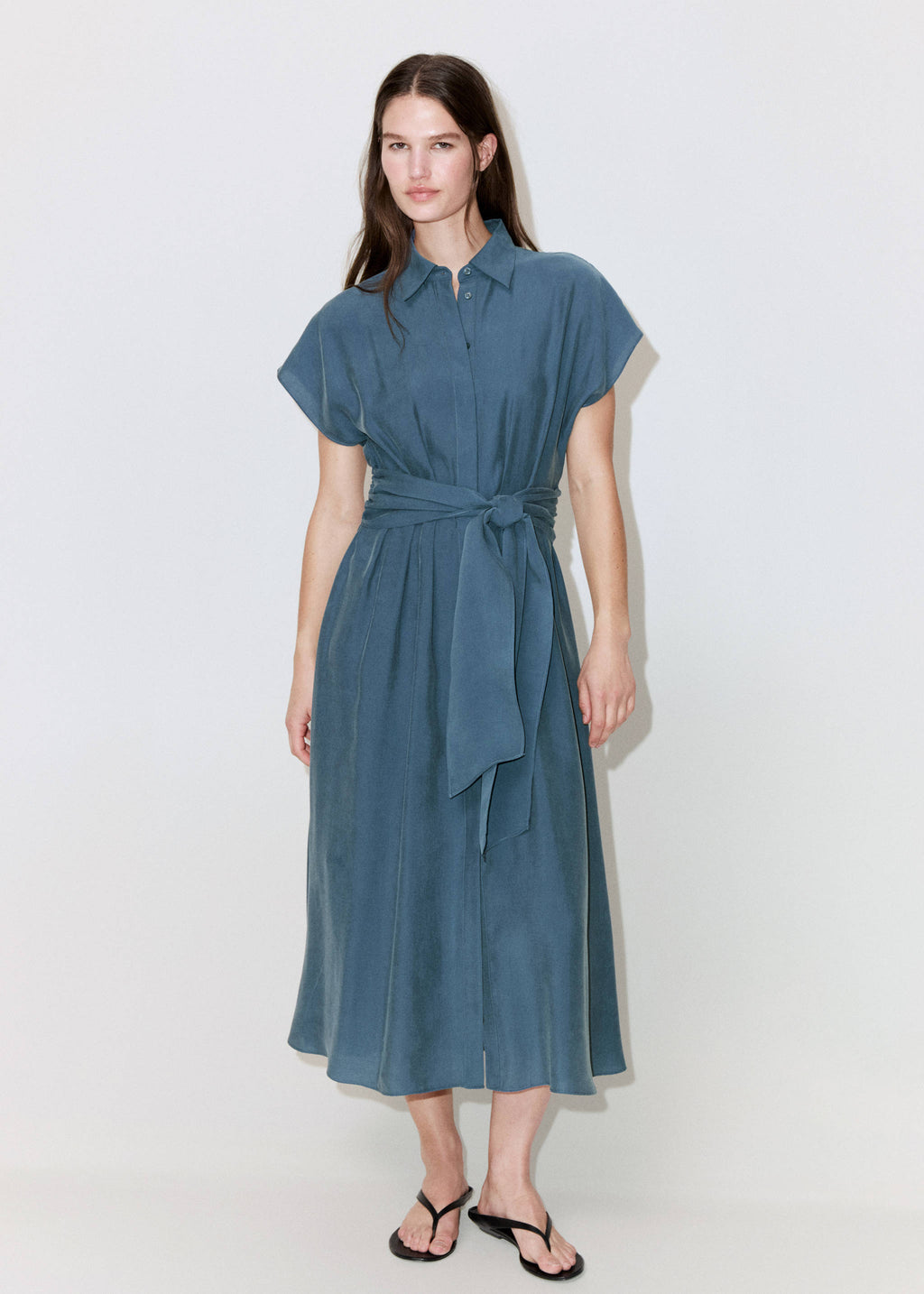 Belt shirt dress
