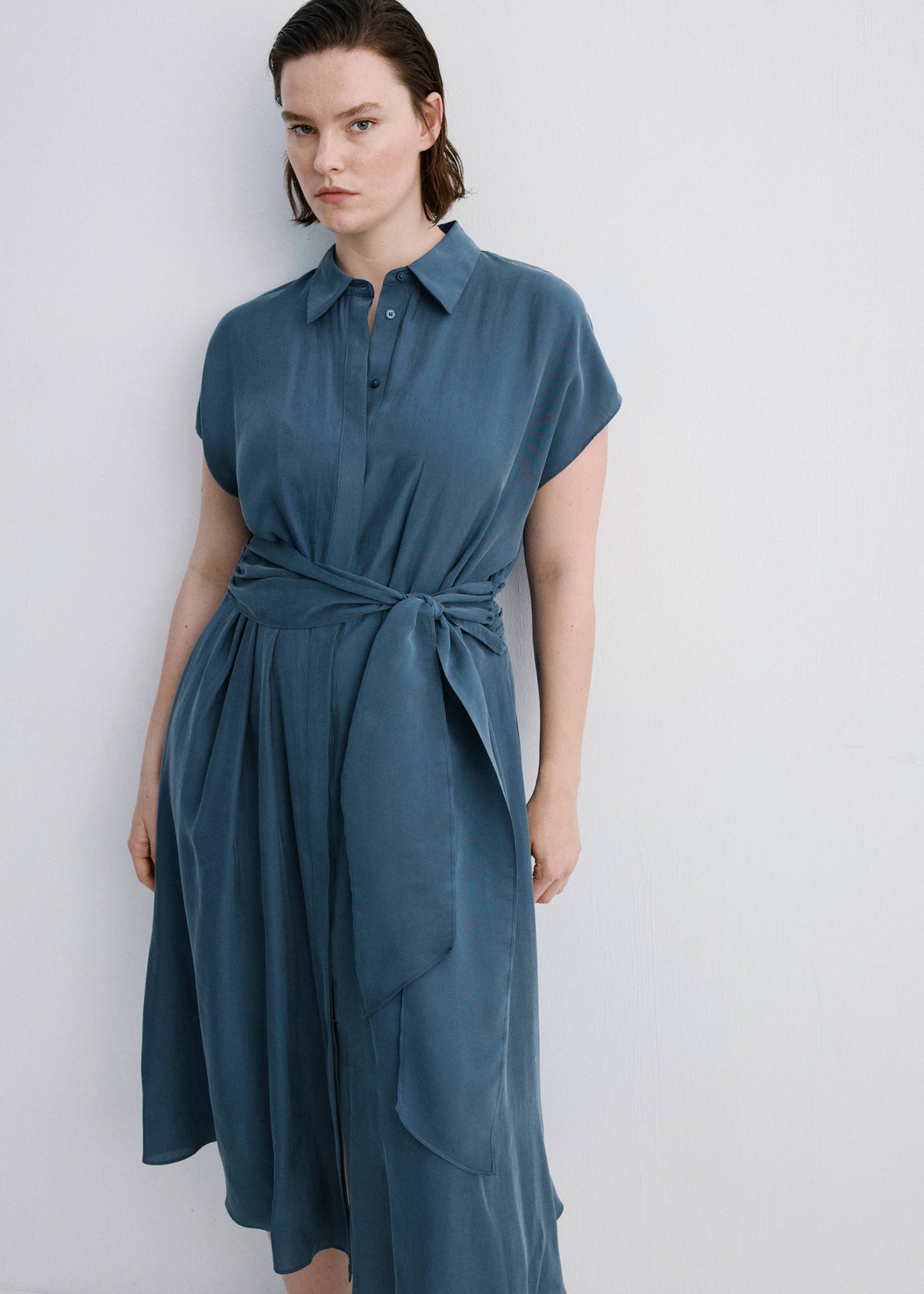 Belt shirt dress