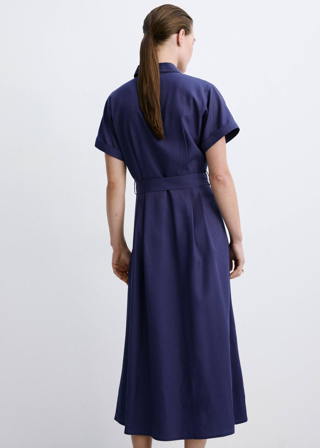 Belted lyocell shirtdress
