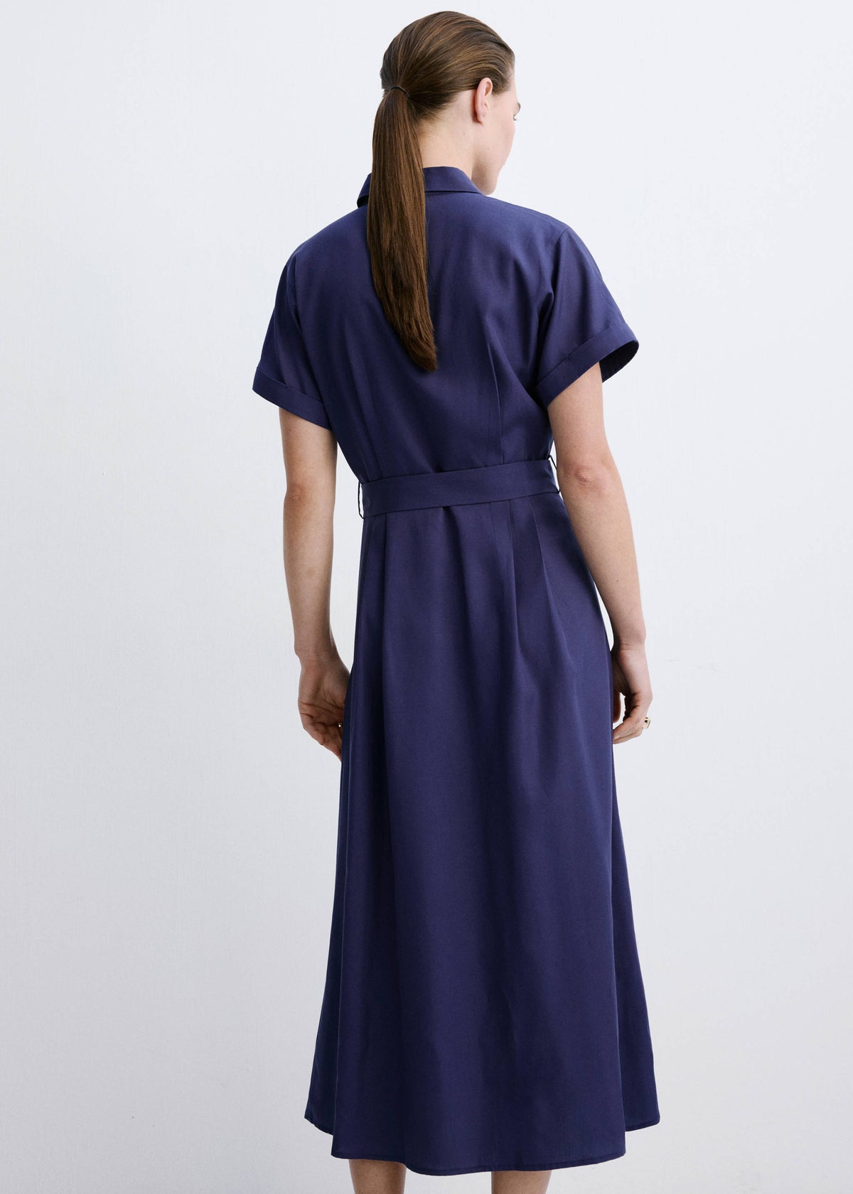 Belted lyocell shirtdress