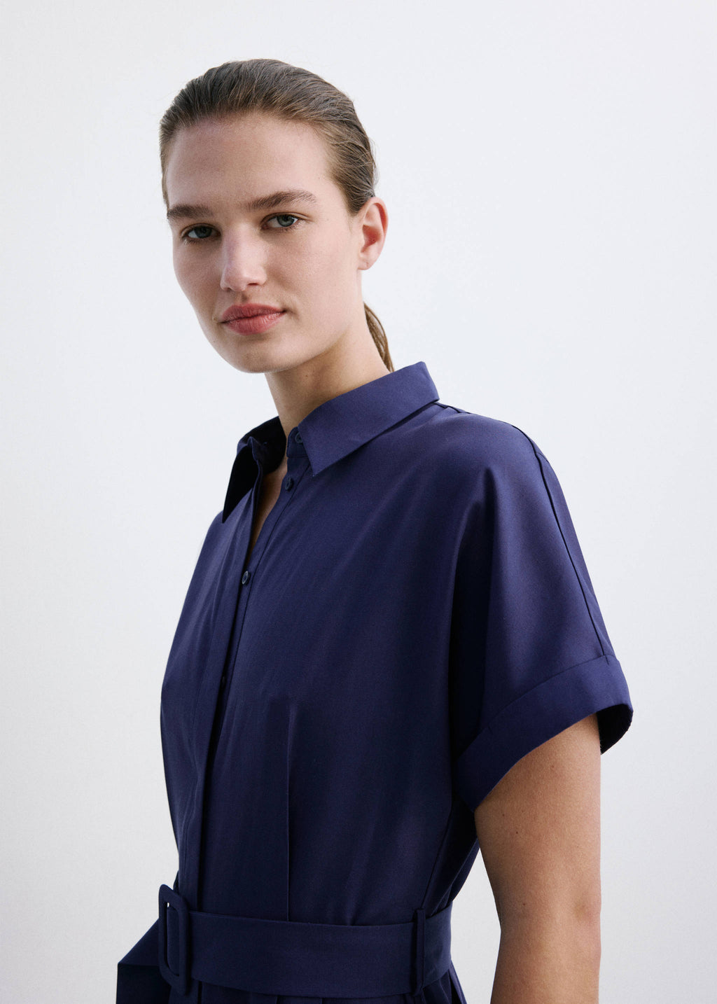 Belted lyocell shirtdress
