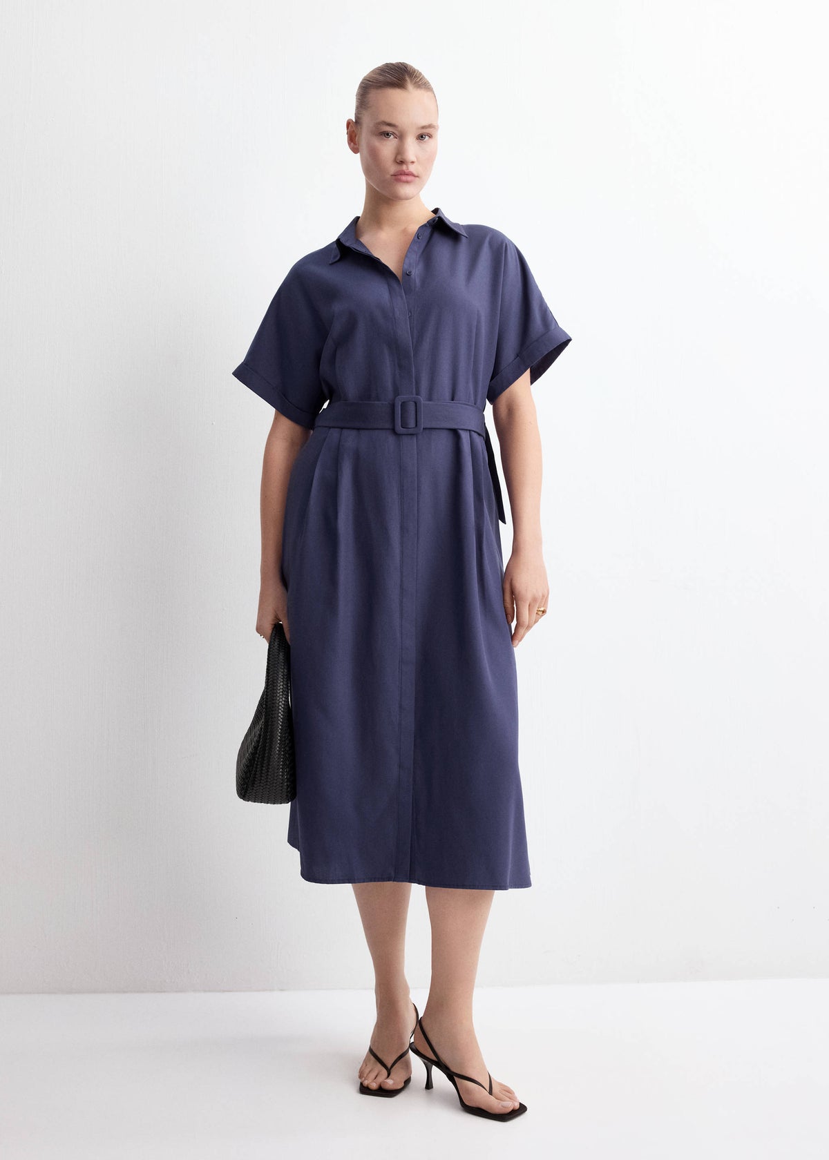 Belted lyocell shirtdress