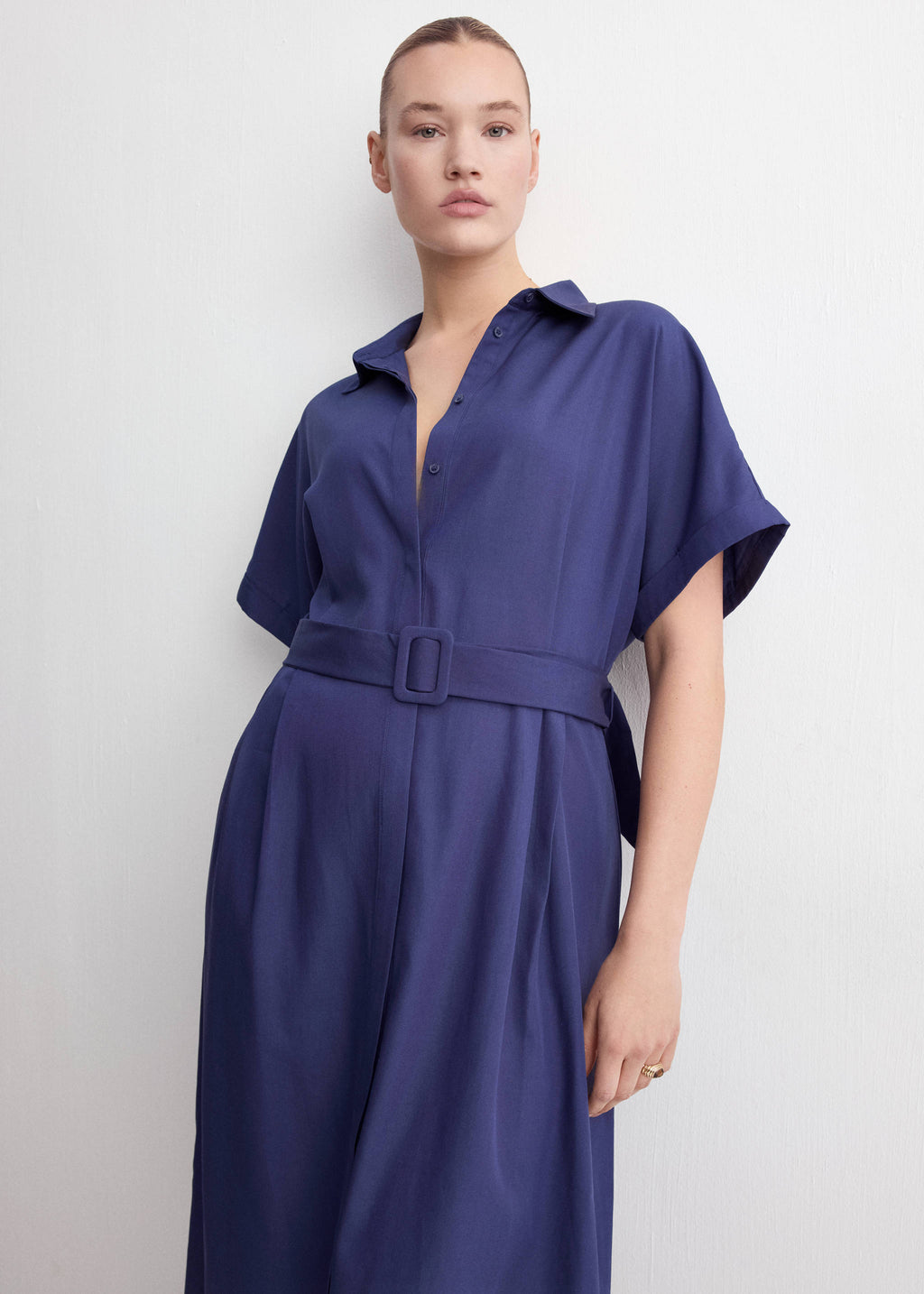 Belted lyocell shirtdress