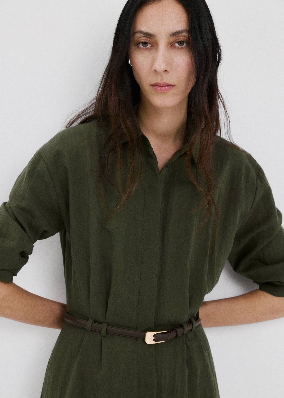 Belted lyocell shirtdress