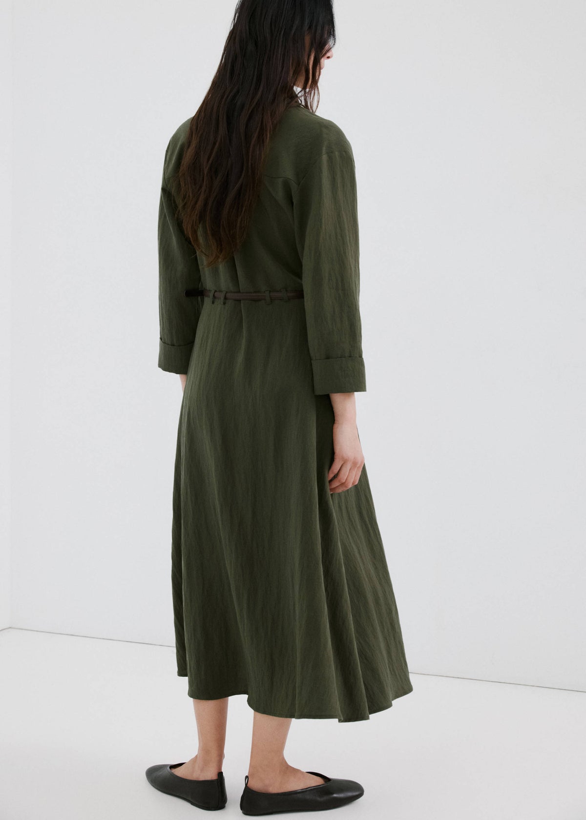 Belted lyocell shirtdress
