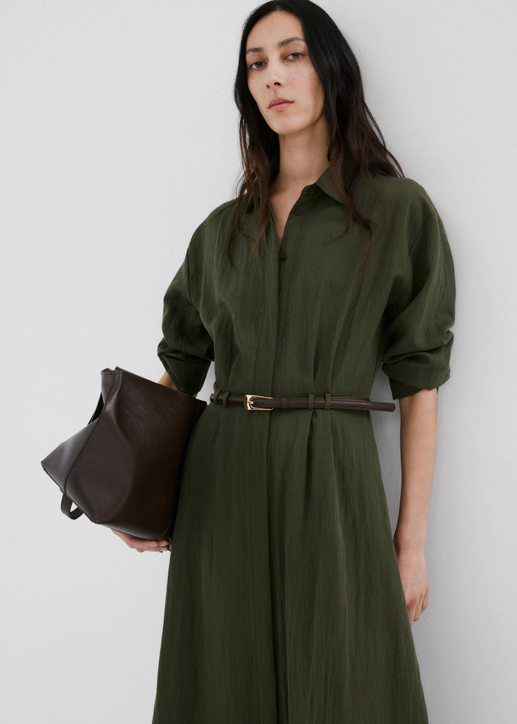 Belted lyocell shirtdress