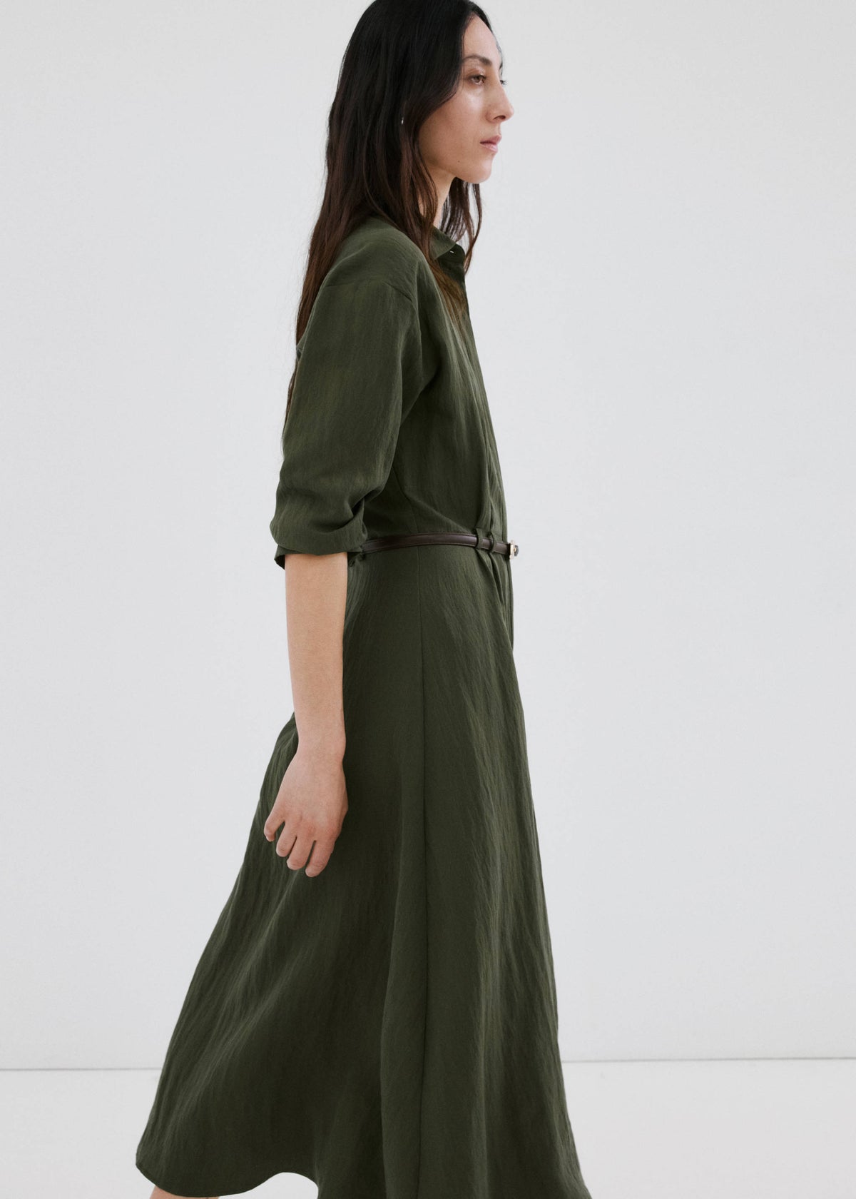 Belted lyocell shirtdress
