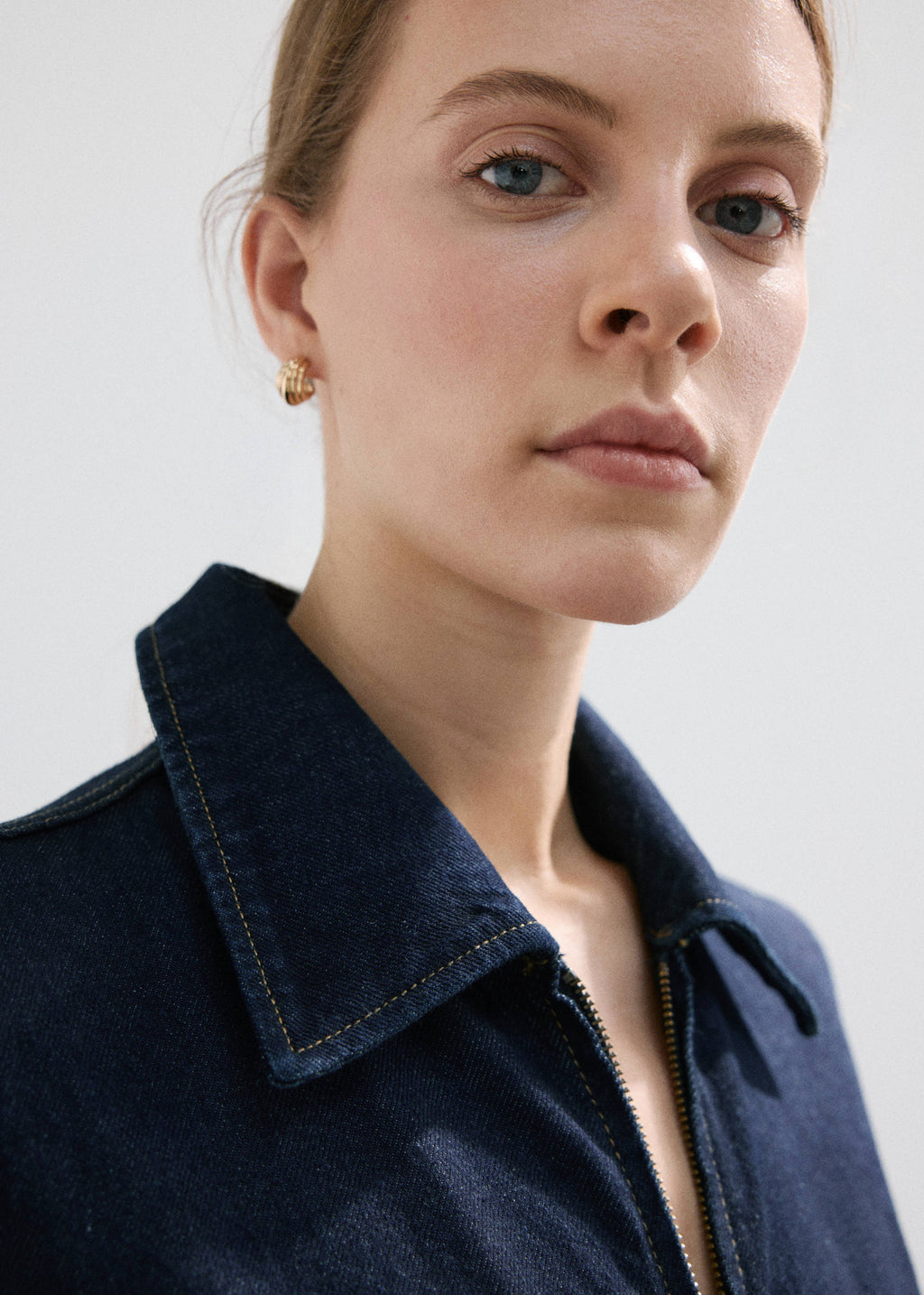 Belt denim jumpsuit