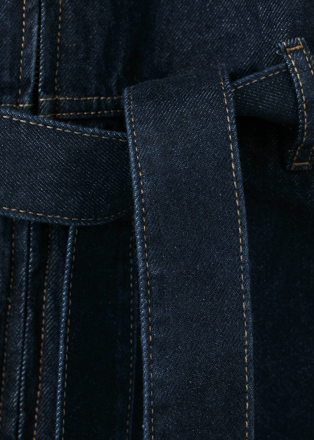 Belt denim jumpsuit
