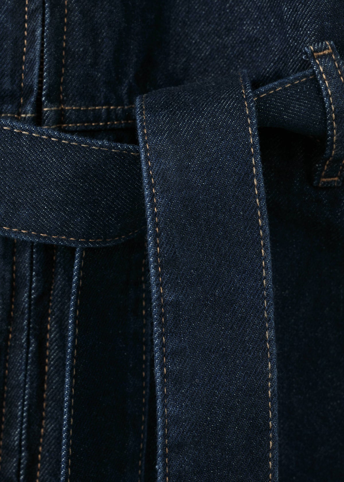 Belt denim jumpsuit