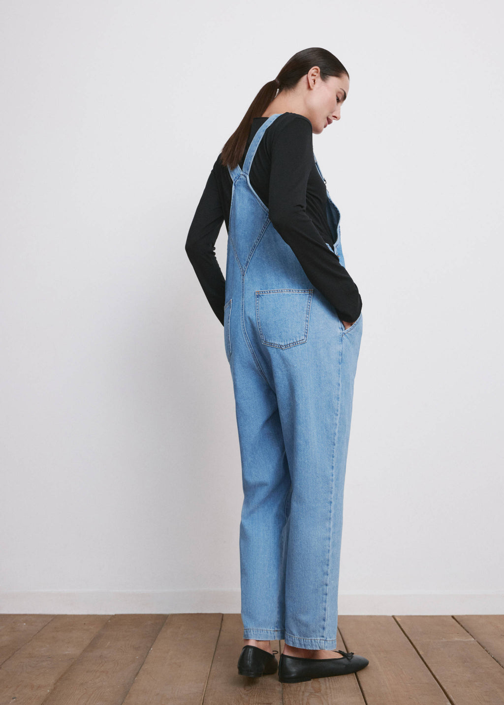 Maternity denim dungarees
