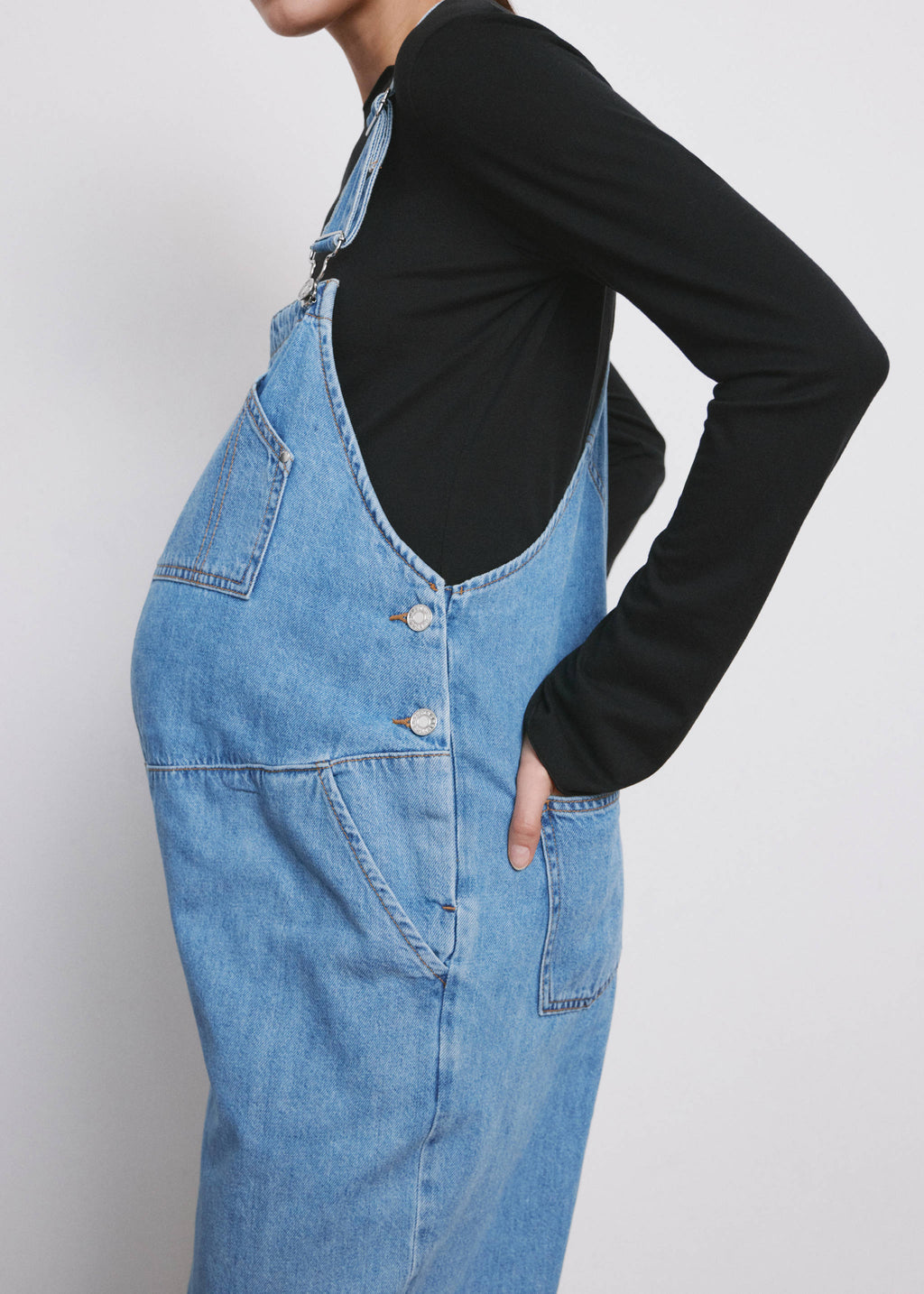 Maternity denim dungarees