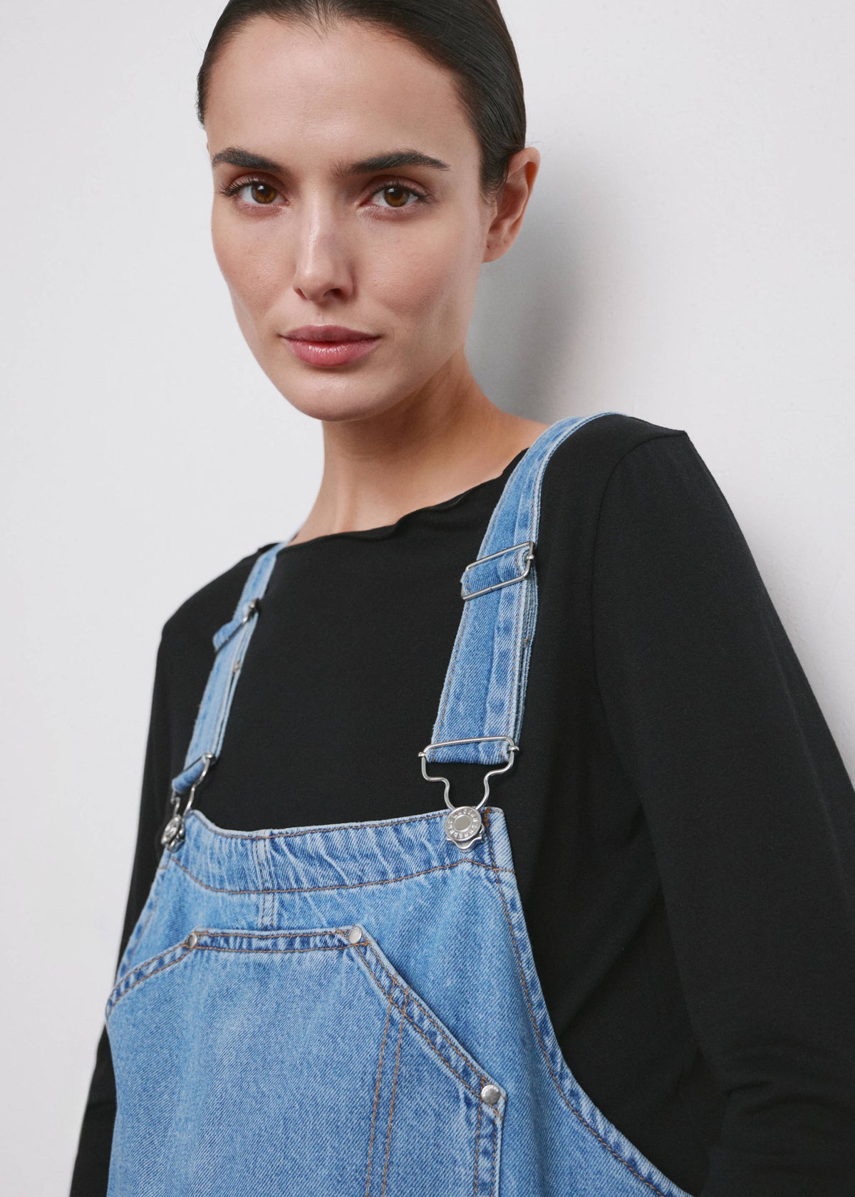 Maternity denim dungarees