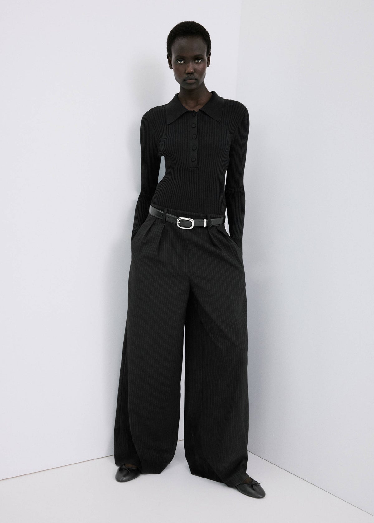 Contrast-bodice long jumpsuit