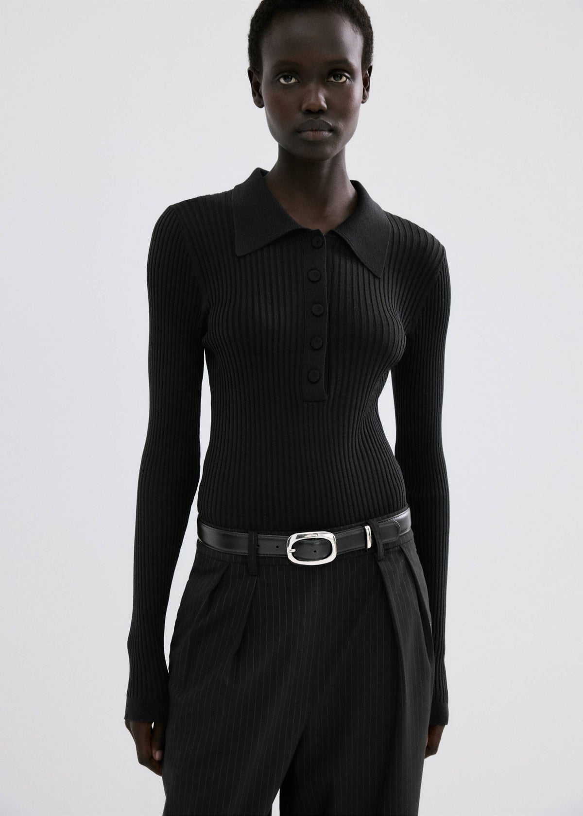 Contrast-bodice long jumpsuit