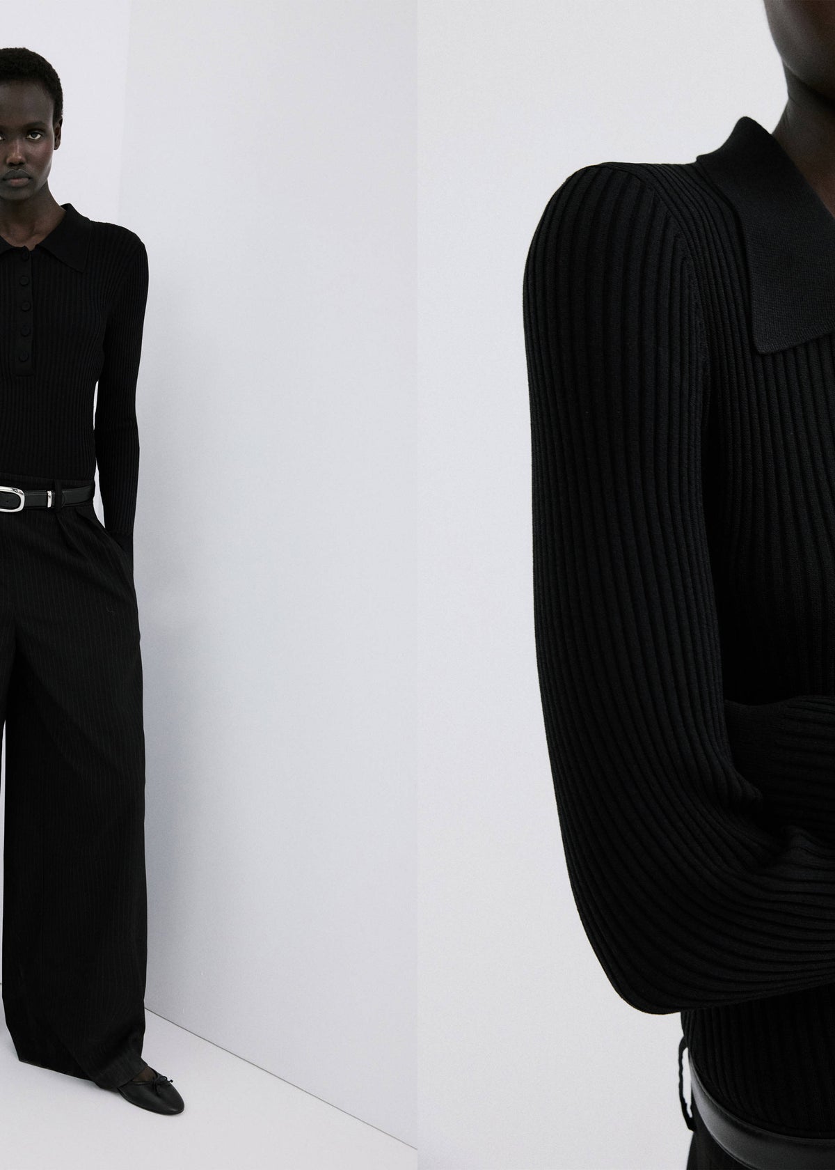 Contrast-bodice long jumpsuit