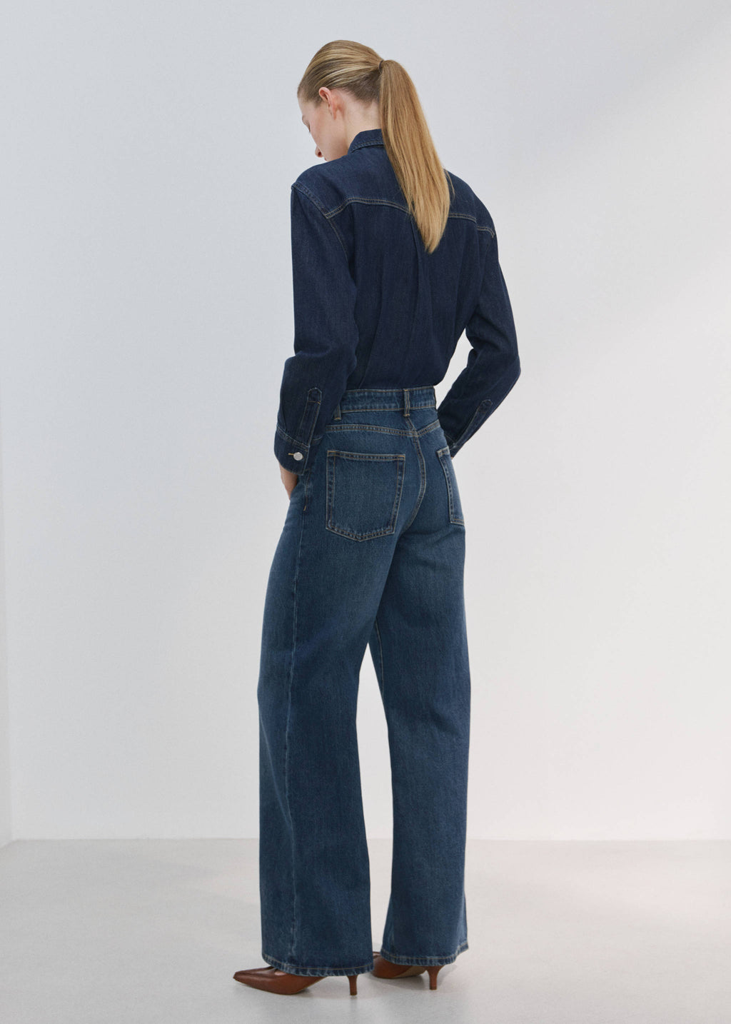 Buttons denim jumpsuit