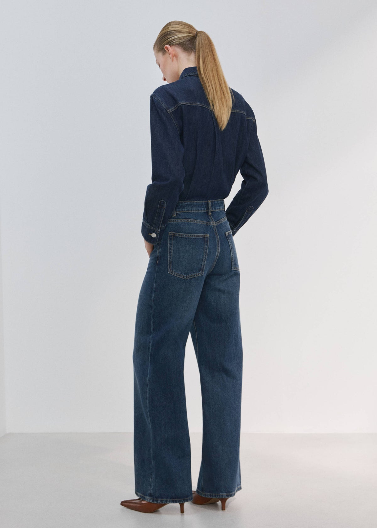 Buttons denim jumpsuit