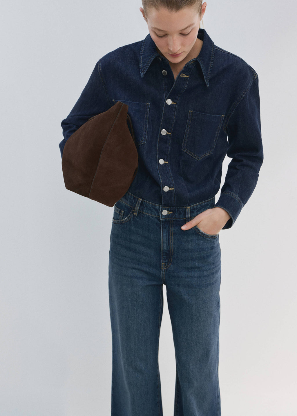 Buttons denim jumpsuit