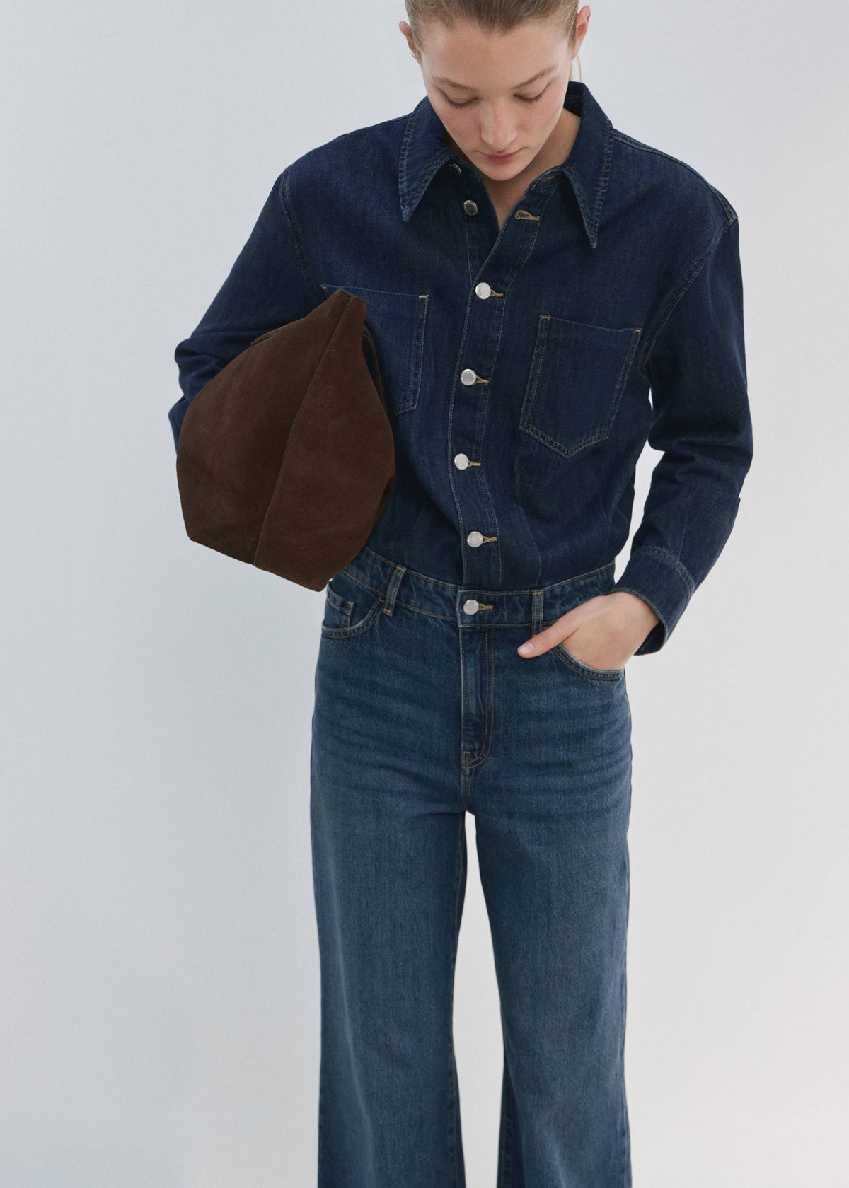 Buttons denim jumpsuit