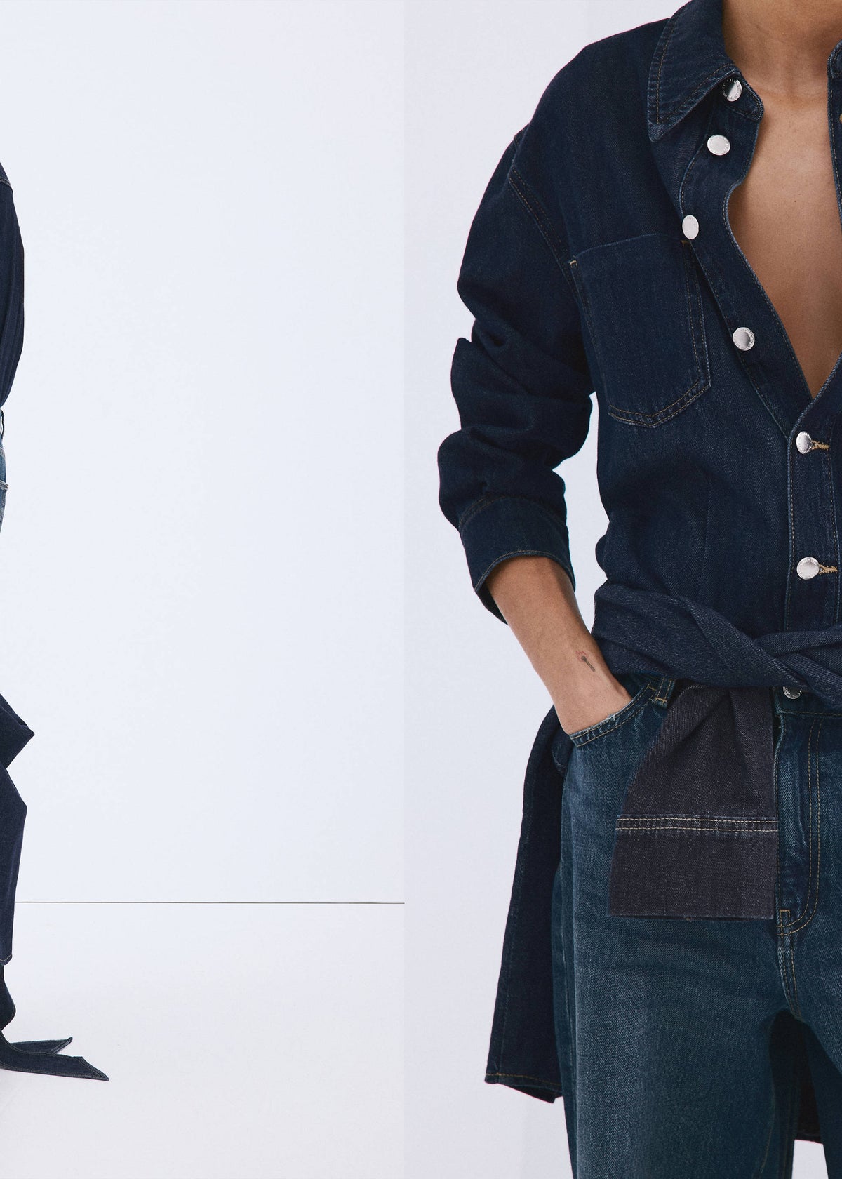 Buttons denim jumpsuit