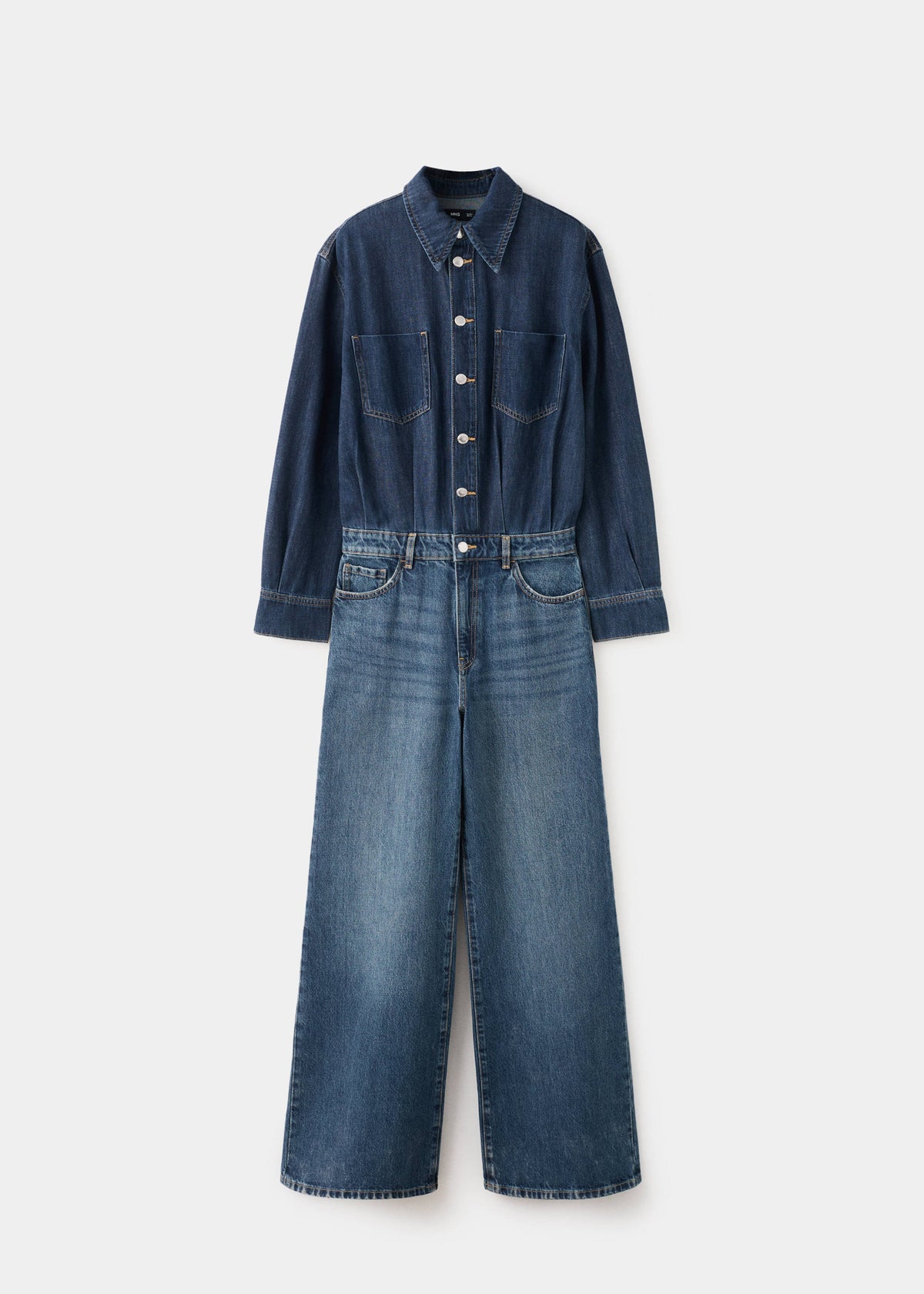 Buttons denim jumpsuit