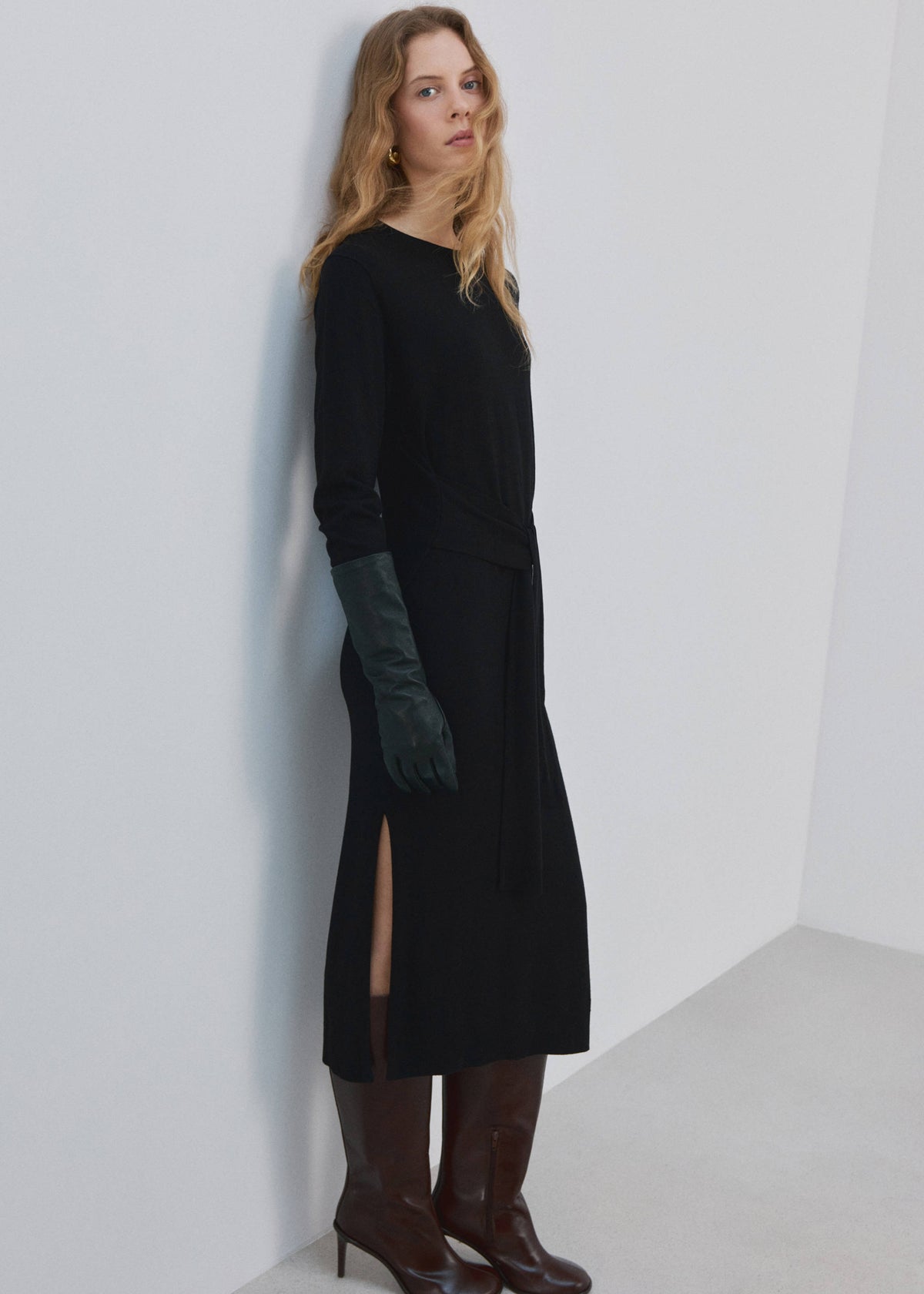 Knot knitted dress