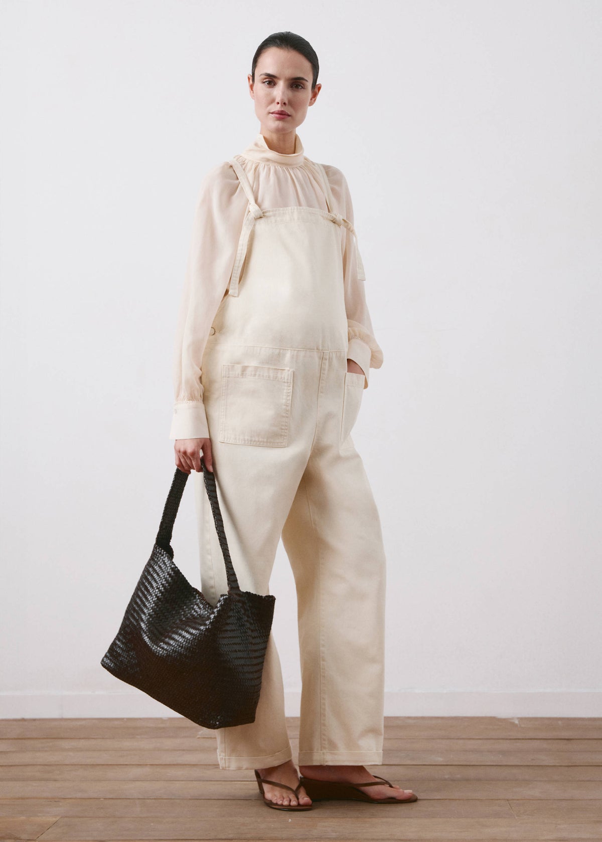 Maternity denim dungarees