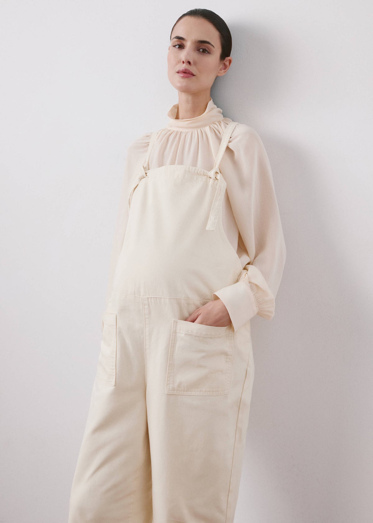 Maternity denim dungarees
