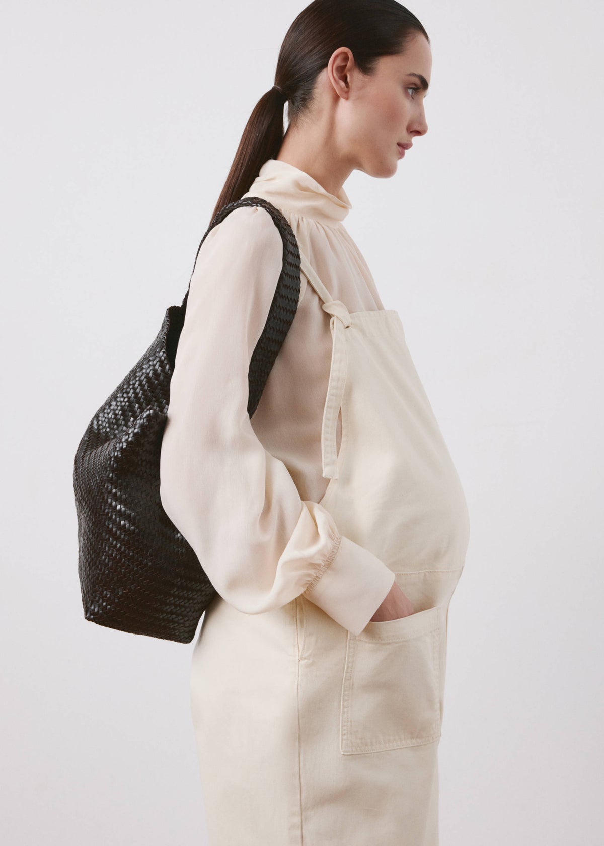Maternity denim dungarees