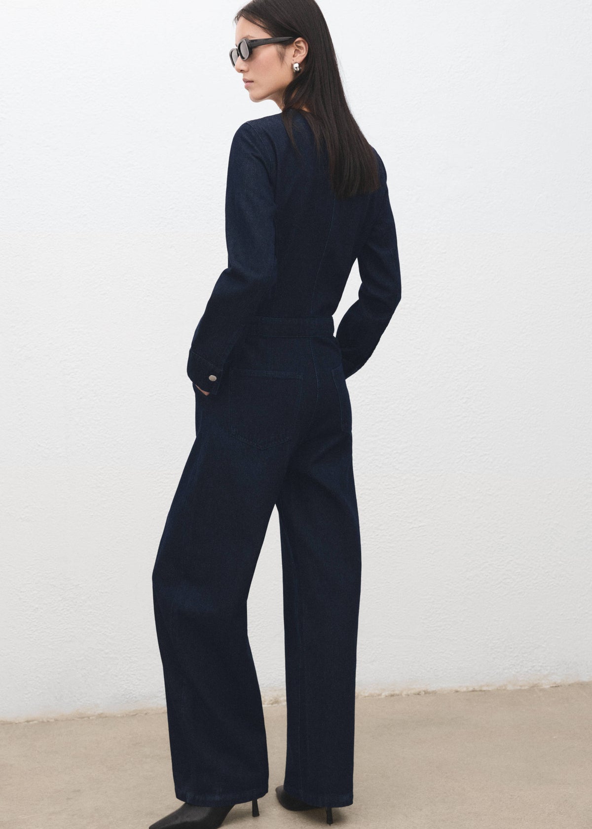 Buttons denim jumpsuit