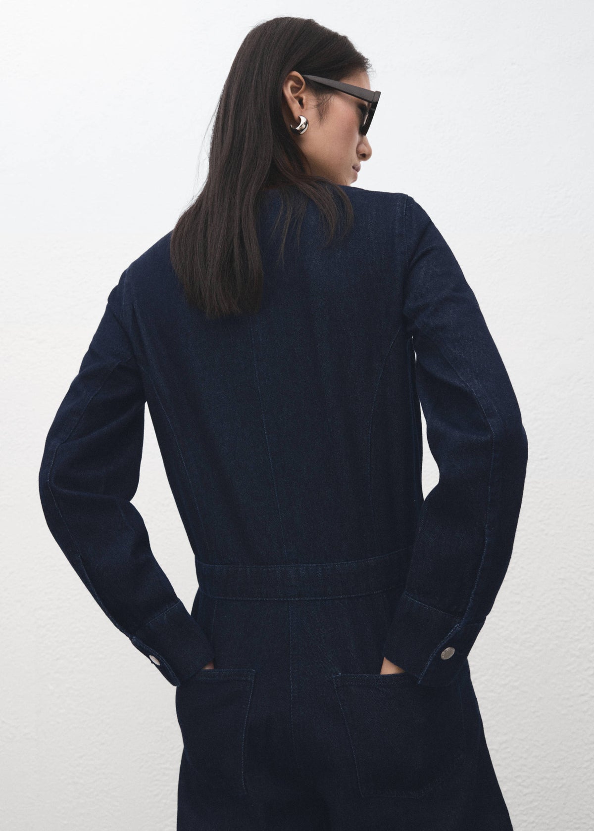 Buttons denim jumpsuit