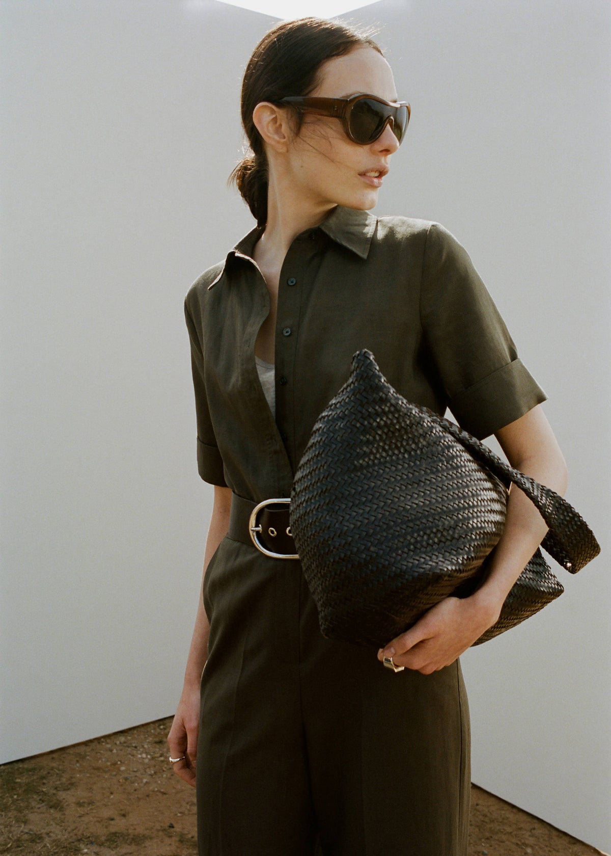 Lyocell shirt jumpsuit