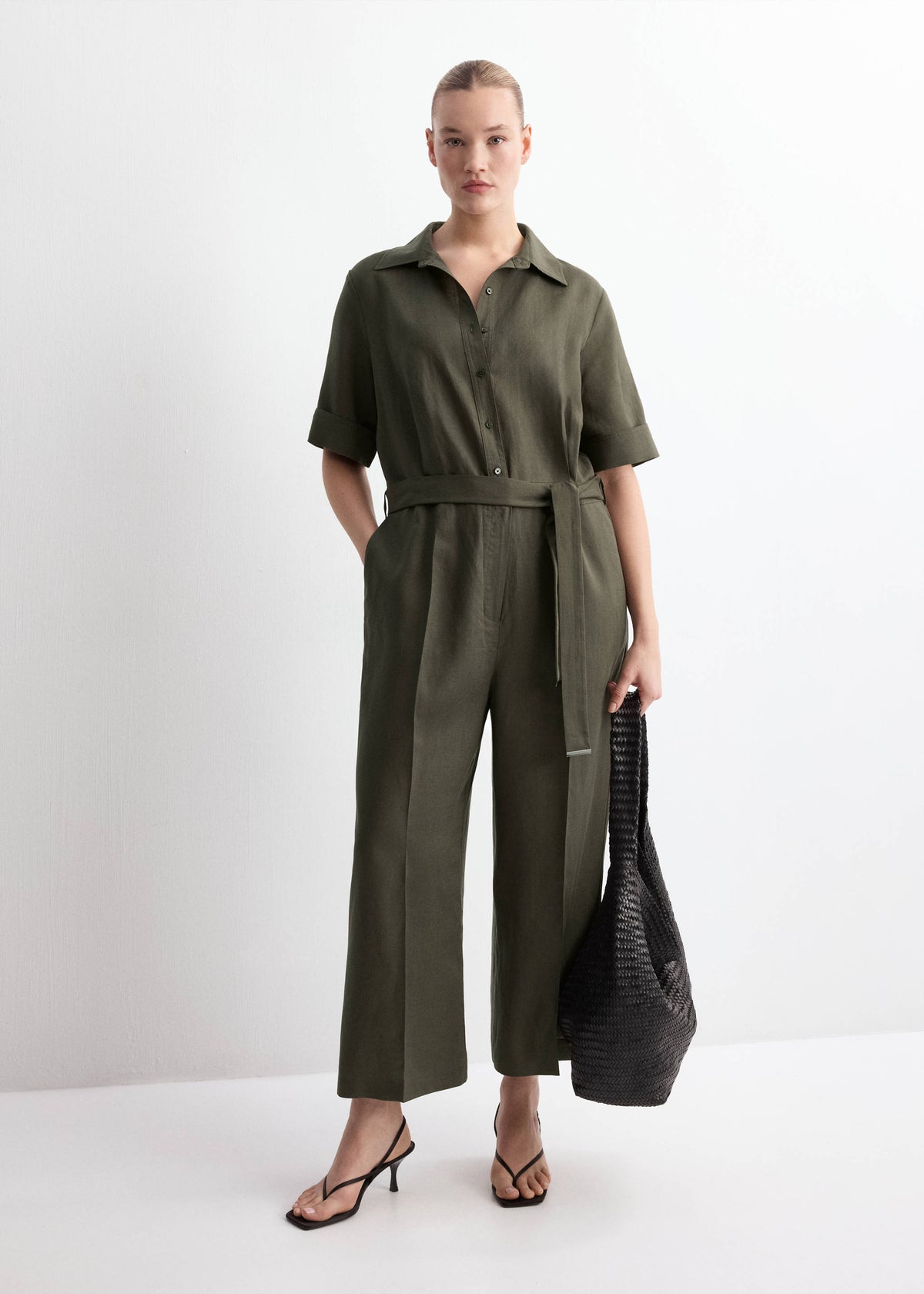 Lyocell shirt jumpsuit