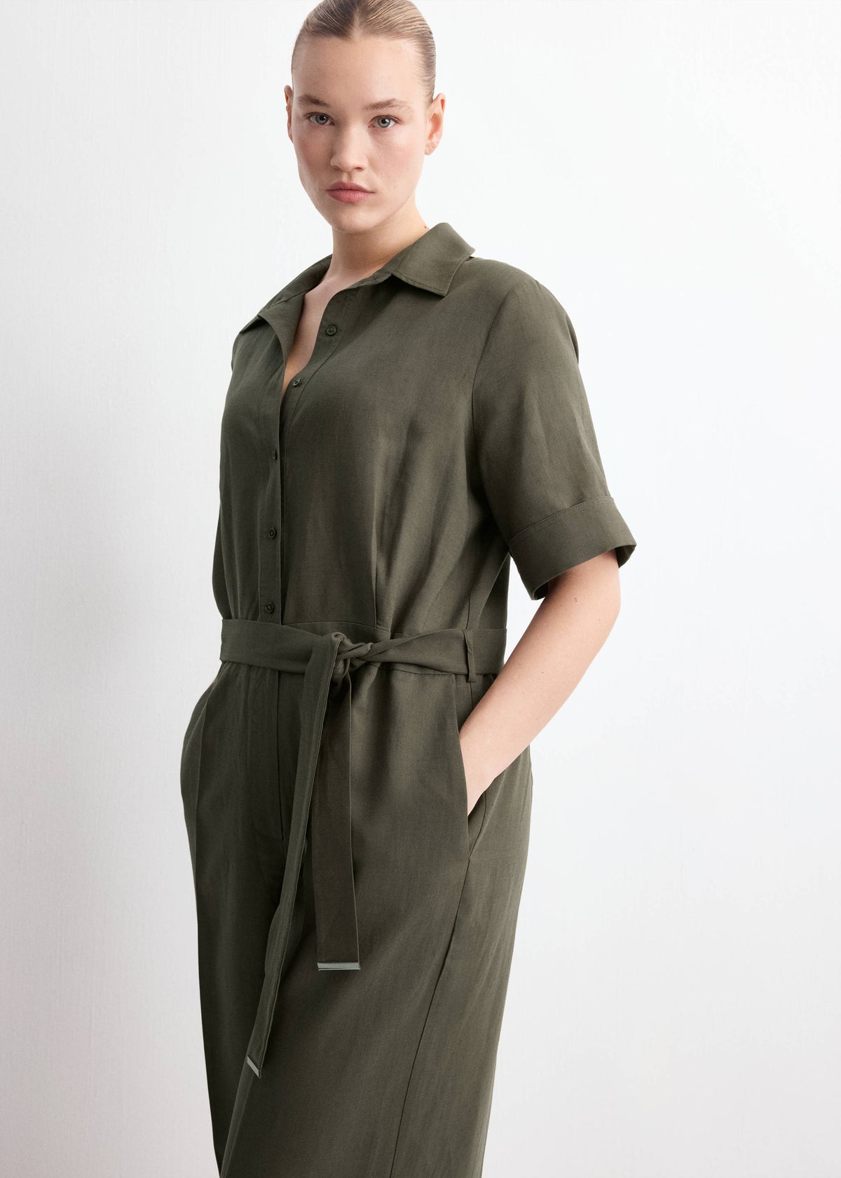Lyocell shirt jumpsuit