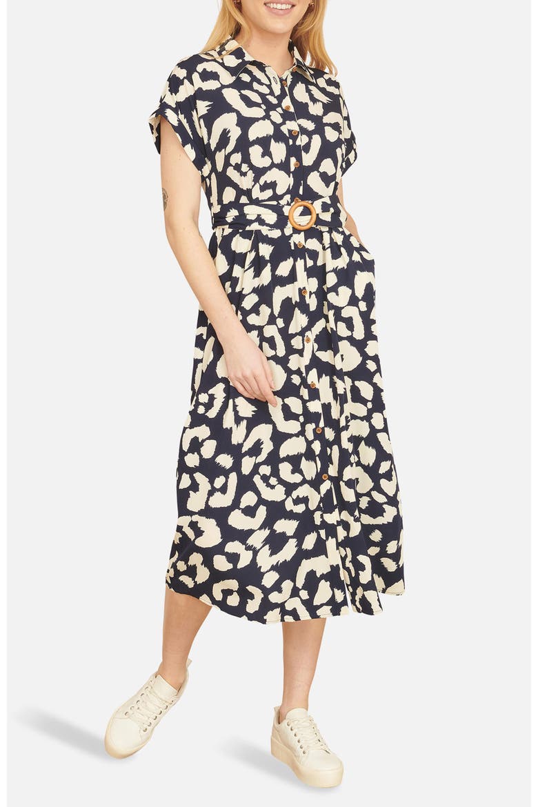 Abstract Animal Print Relaxed Midi Dress
