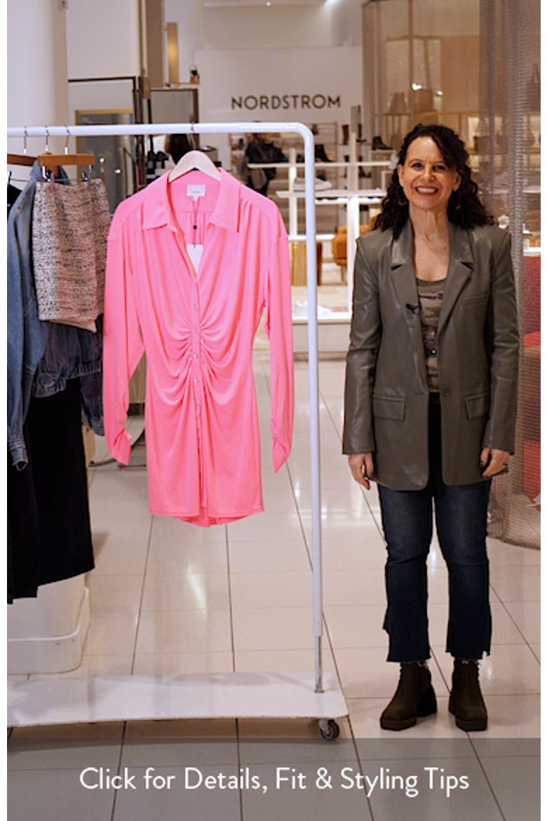 Arden Ruched Long Sleeve Shirtdress