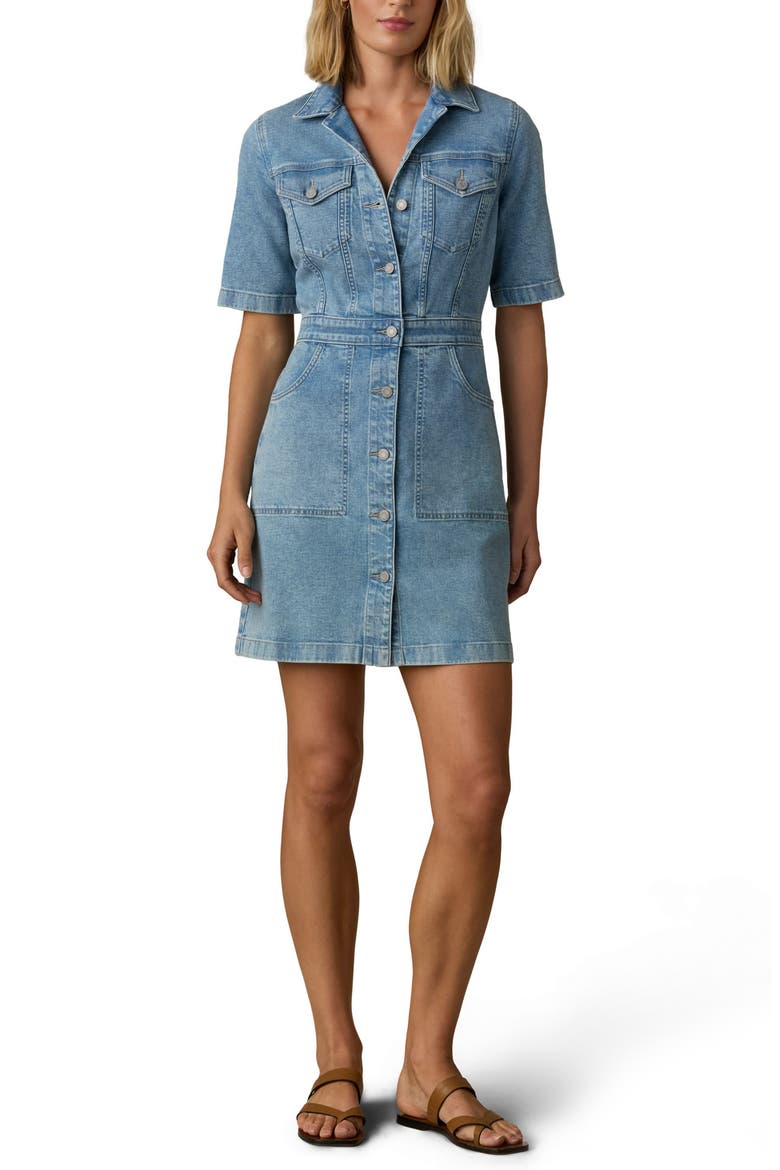 Michelle Organic Cotton & Linen Blend Denim Shirtdress