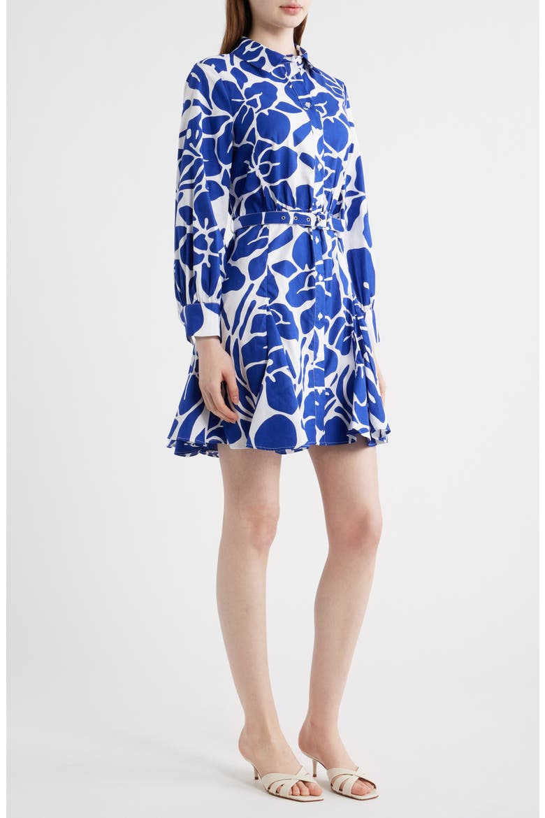 Belted Long Sleeve Cotton Shirtdress