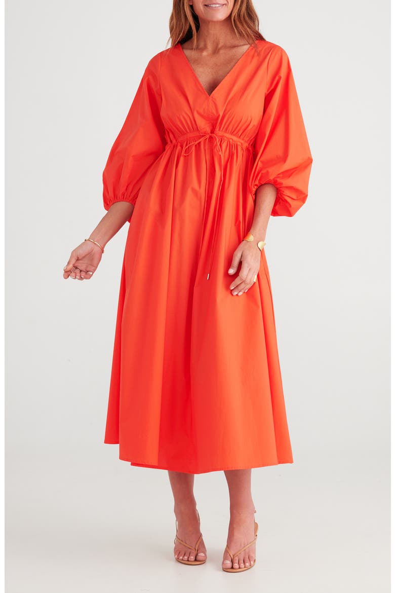 Sunshine Drawstring Waist Midi Dress