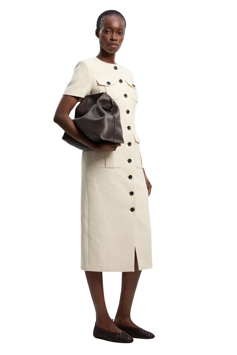 Textured Tweed Tailored Midi Dress